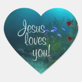 Jésus t'aime ! Autocollant (Devant)