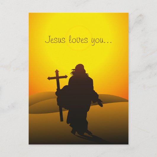 Jésus t'aime Carte postale de Pâques (Devant)