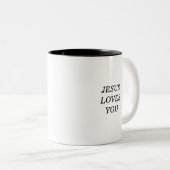 Jésus t'aime Foi chrétienne Citation Café Mug (Devant droit)