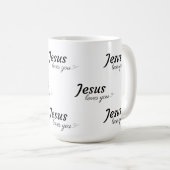 Jésus t'aime Mug au café (Devant droit)