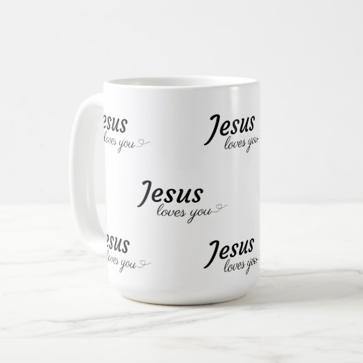 Jésus t'aime Mug au café (Devant gauche)
