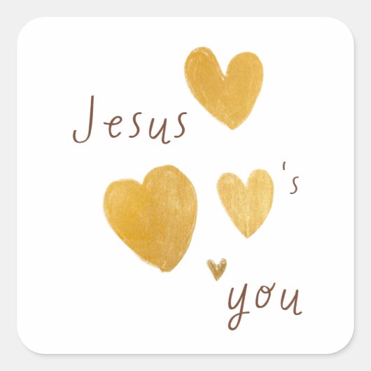 Jésus t'aime. Stickers & Étiquette moderne (Devant)