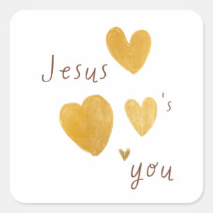 Jésus t'aime. Stickers & Étiquette moderne