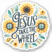 Jesus Take the Wheel - Faith Sticker (Voorkant)
