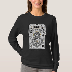 Jesus Tattoo Flash Christelijke Jezus Tattoo Flash T-shirt