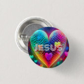 Jesus Techno Heart Button (Voorkant /achterkant)