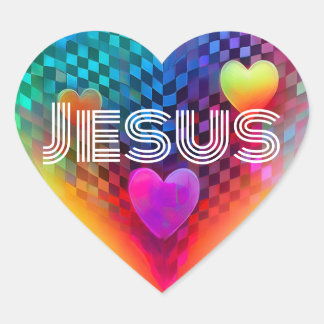 Jesus Techno Heart Hart Sticker