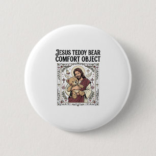 Jesus Teddybeer Troostobject Jesus Teddybeer C Ronde Button 5,7 Cm