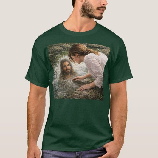 Jesus terugkijkend T-Shirt (Voorkant)