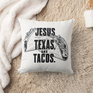Jesus Texas en Tacos Grappig Eten Cinco De Mayo Kussen