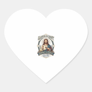 Jesus Thrift Store Vintage Jacht Grafische T-shirt Hart Sticker