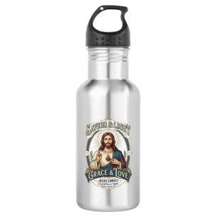Jesus Thrift Store Vintage Jacht Grafische T-shirt Waterfles