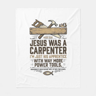 Jesus Timmerman Houtbewerker Leerling Vintage T-sh Fleece Deken