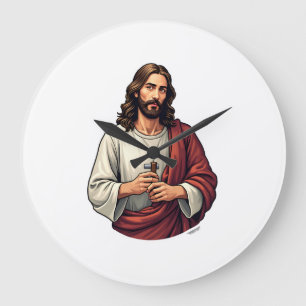 Jesus Timmerman Mark Vintage Graveerkunst T-shirt  Grote Klok