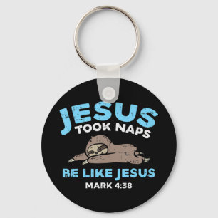 Jesus Took Naps Sloth Funny Bible Verse God Sleutelhanger