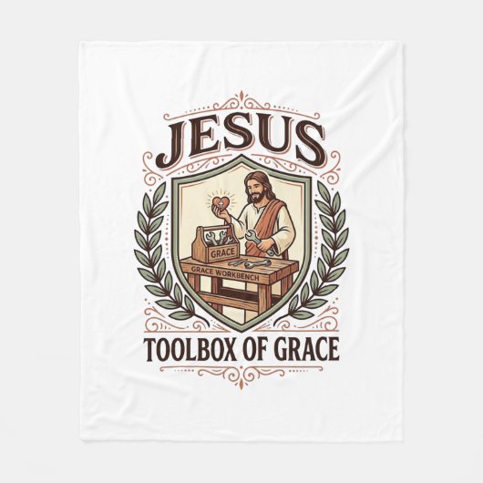 Jesus Toolbox Van Genade Jesus Toolbox Genade Chri Fleece Deken (Voorkant)
