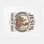 Jesus Toolbox Van Genade Jesus Toolbox Genade Chri Fleece Deken (Voorkant (Horizontaal))