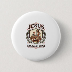 Jesus Toolbox Van Genade Jesus Toolbox Genade Chri Ronde Button 5,7 Cm