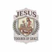 Jesus Toolbox Van Genade Jesus Toolbox Genade Chri Sticker (Voorkant)