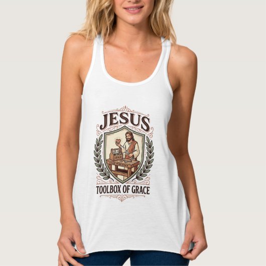 Jesus Toolbox Van Genade Jesus Toolbox Genade Chri Tanktop (Voorkant)