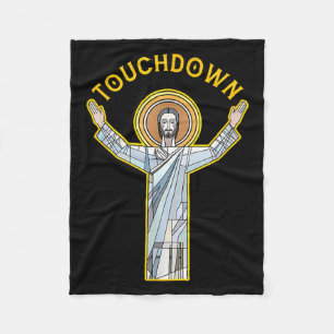 Jesus Touchdown Leuk Christelijk Geloof Zeggende M Fleece Deken