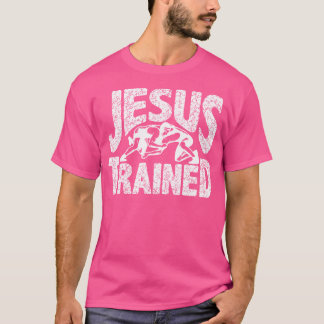 Jesus trainde worstelaar worstelen Christelijk T-shirt