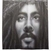 Jésus traverse noir blanc rideau de douche (Devant)