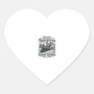 Jesus Treinstation Gospel Express Jesus Treinstati Hart Sticker