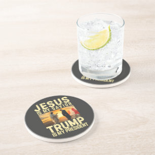 Jesus Trump - Jezus Is Mijn Heer Heiland Zandsteen Onderzetter