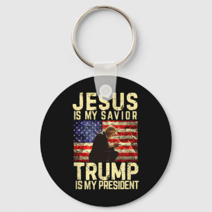 Jesus Trump T-shirt - Jesus Is My Lord Savior Trum Sleutelhanger