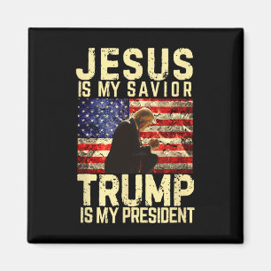 Jesus Trump T-shirt - Jezus is mijn Heer Heiland T Magneet