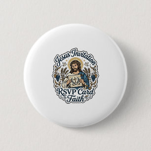Jesus Uitnodiging RSVP Kaart Geloof Jezus Uitnodig Ronde Button 5,7 Cm