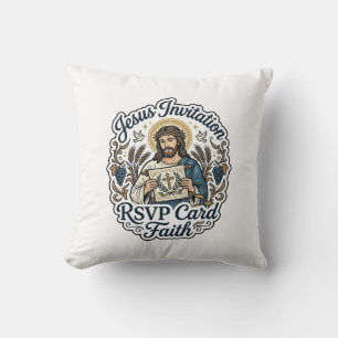 Jesus Uitnodiging RSVP Kaart Geloven Jezus Uitnodi Kussen