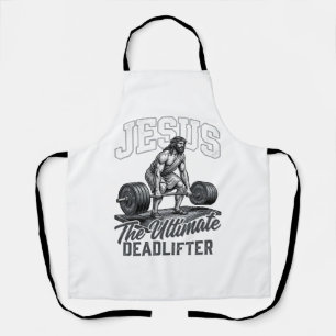 Jesus Ultieme Deadlifter Vintage Vector T-shirt De Schort