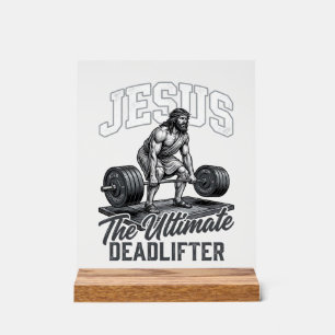Jesus Ultimate Deadlifter Vintage Vector T-shirt D Acryl Bord