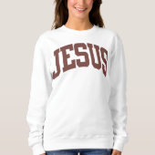 JESUS Varsity Print Basic Crewneck Sweatshirt (Devant)
