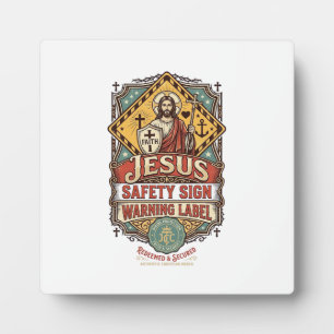 Jesus Veiligheidsbord Waarschuwingslabel Jezus Vei Fotoplaat