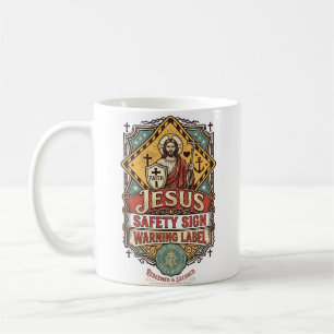 Jesus Veiligheidsbord Waarschuwingslabel Jezus Vei Koffiemok