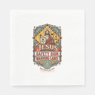 Jesus Veiligheidsbord Waarschuwingslabel Jezus Vei Servet