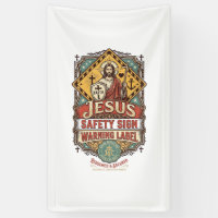 Jesus Veiligheidsbord Waarschuwingslabel Jezus Vei