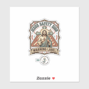 Jesus Veiligheidsbord Waarschuwingslabel Jezus Vei Sticker
