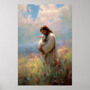 Jesus verlaat de 99 Jezus en Verloren Schapen Wild Poster