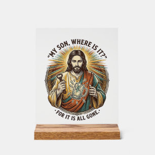 Jésus Verre à Bière Vide Cassé Barman Boisson Humo