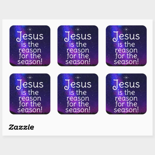 Jesus Vierkante Sticker (Vel)