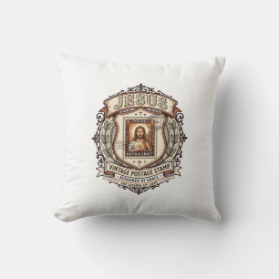 Jesus Vintage Postzegel Jezus Vintage Postzegel Kussen
