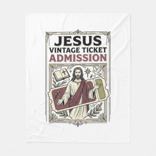 Jesus Vintage Ticket Toegang Jesus Vintage Ticke Fleece Deken