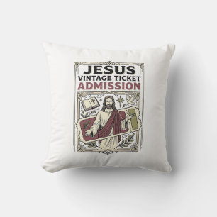 Jesus Vintage Ticket Toegang Jesus Vintage Ticke Kussen