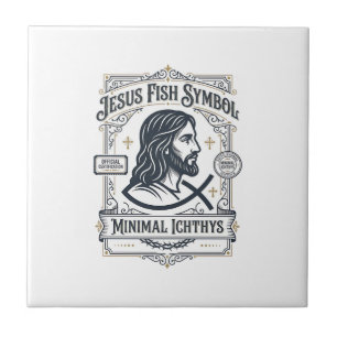 Jesus Vis Symbool Minimaal Ichthys Jezus Vis Minim Tegeltje