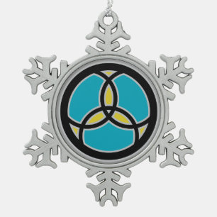 Jesus Vis Trinity Glas in Lood Tin Sneeuwvlok Ornament