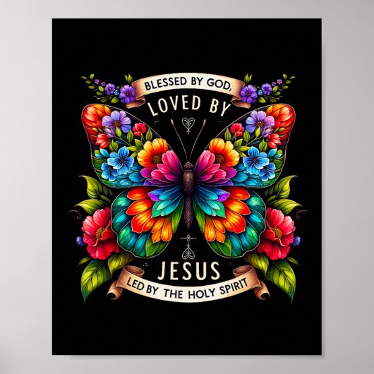 Jesus Vlinder Loved Poster (Voorkant)